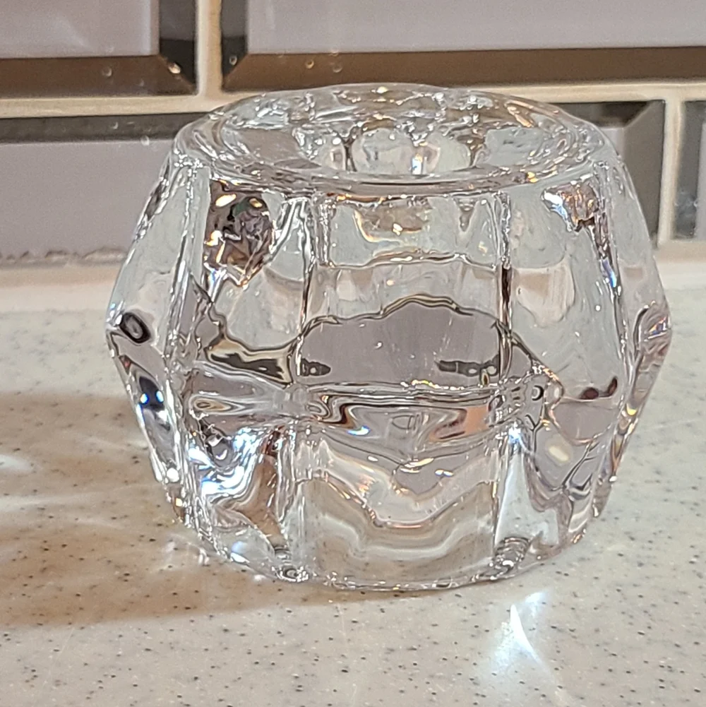 Vintage Clear Glass Candle Holder